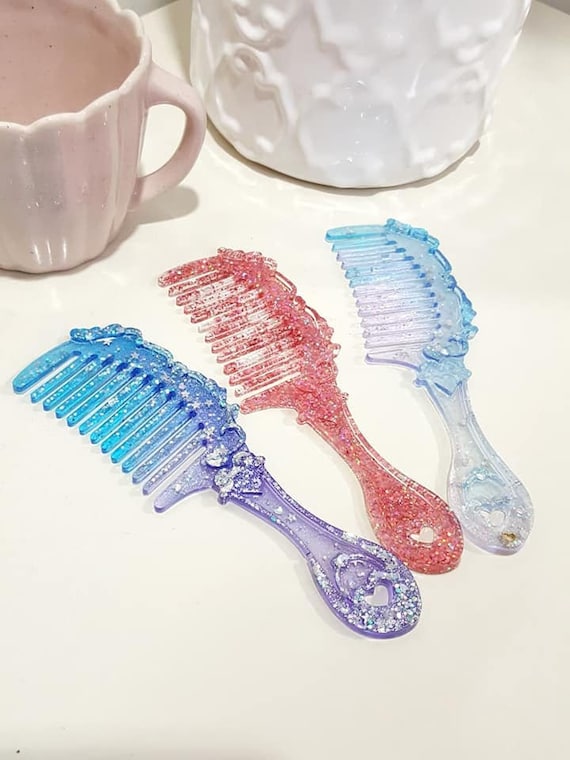 Hair comb resin Glitter Resin glitter comb there are 3 Etsy