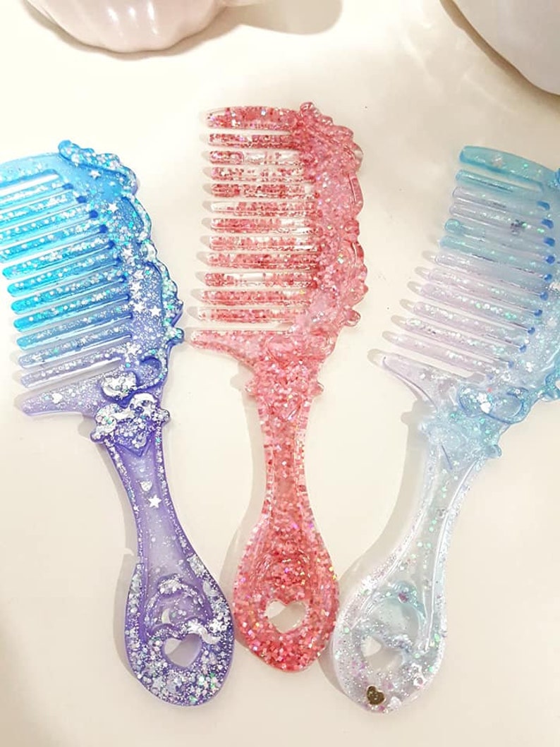 Hair comb resin Glitter Resin glitter comb there are 3 Etsy