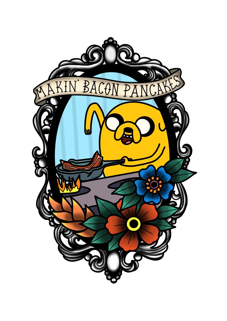 Adventure Time Jake the Dog Bacon Pancakes Glossy Waterproof Etsy