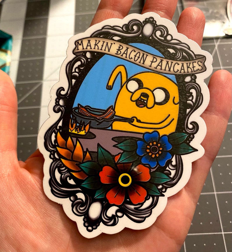 Adventure Time Jake the Dog Bacon Pancakes Glossy Waterproof Etsy