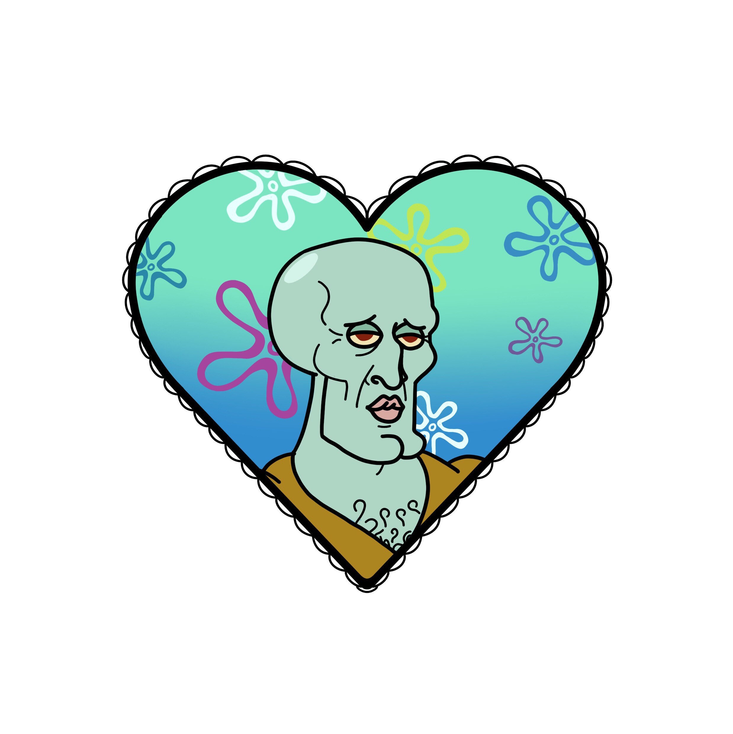 Handsome Squidward Sticker for Sale by Ricardooperez  Redbubble