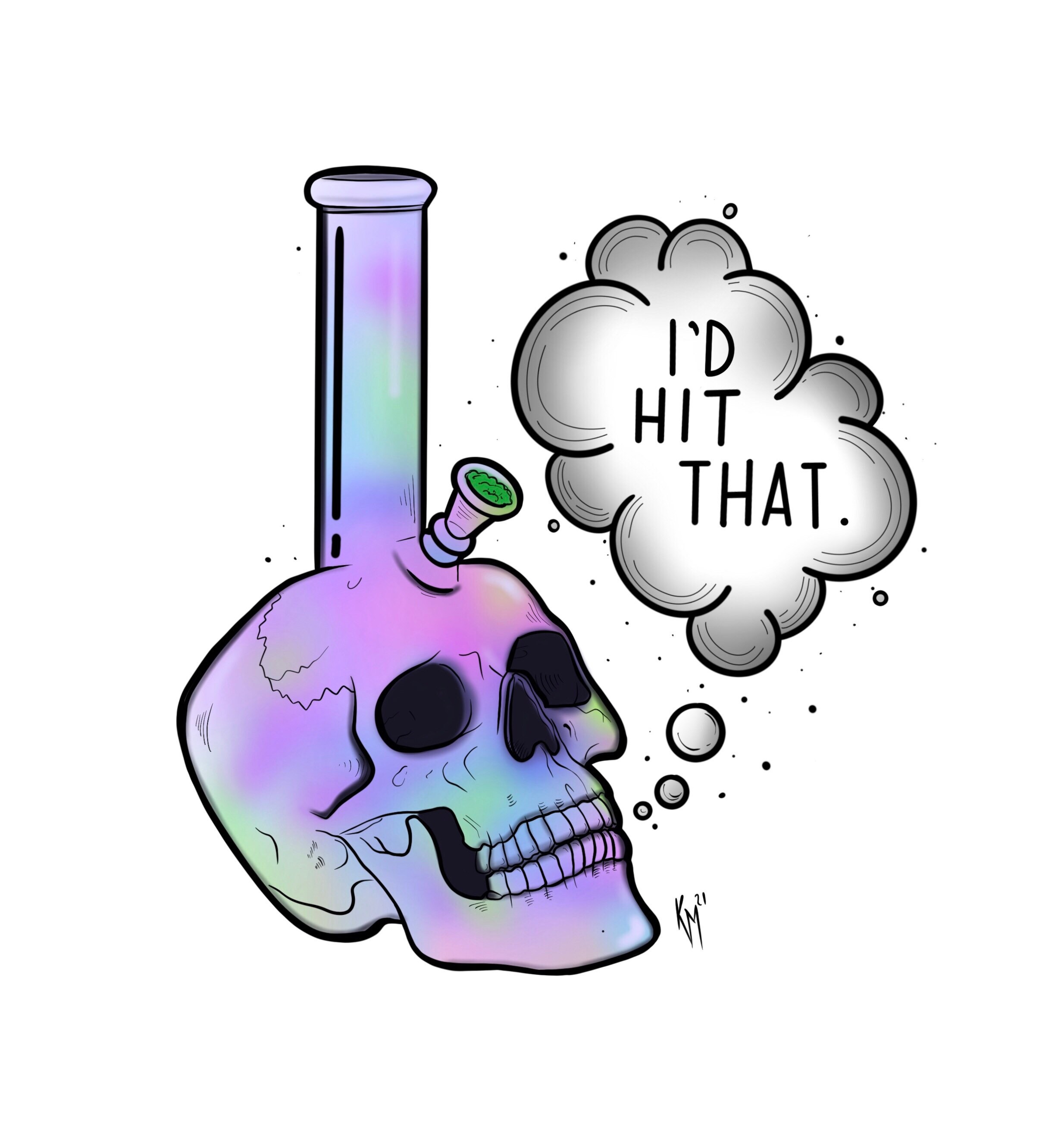 Funny Marijuana Water Pipe Bong Sticker Etsy