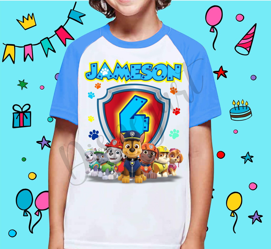 Paw Patrol Geburtstagsshirt Paw Patrol Personalisiert Name | Etsy