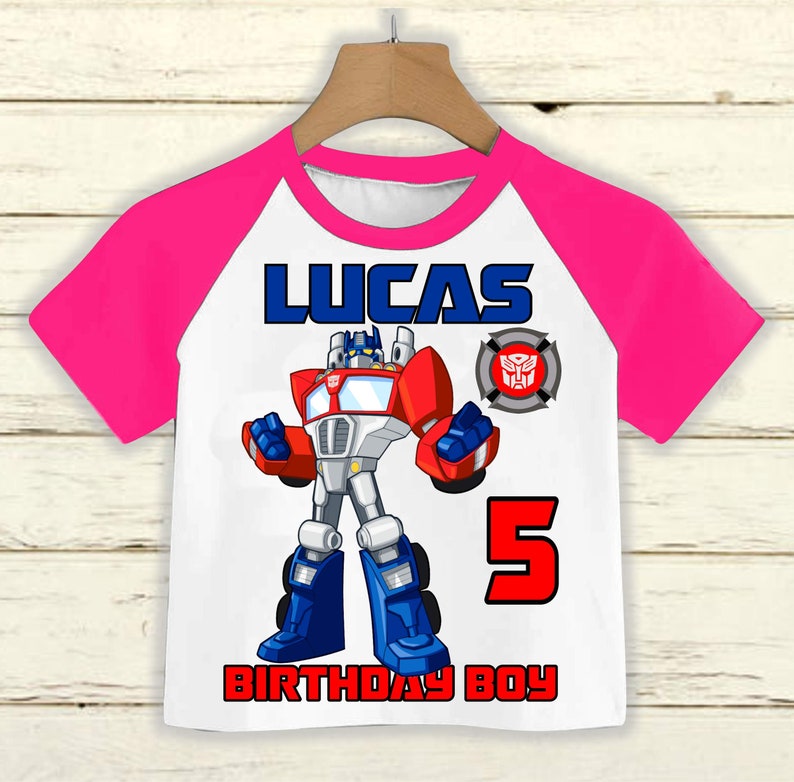Rescue Bots Birthday shirt Transformers Optimus Party Theme | Etsy