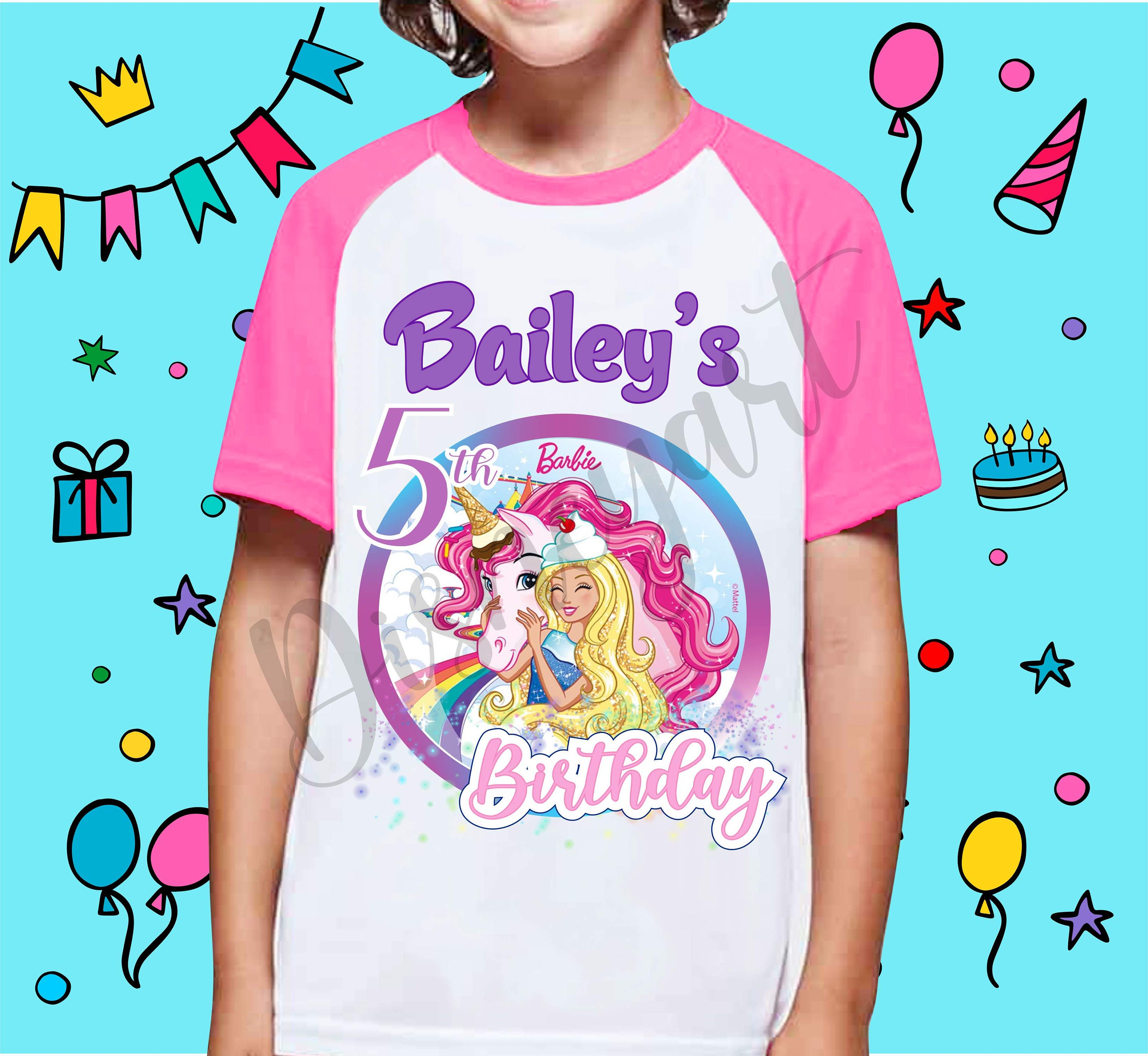 Barbie Birthday shirt Barbie Party theme shirt Raglan shirt | Etsy