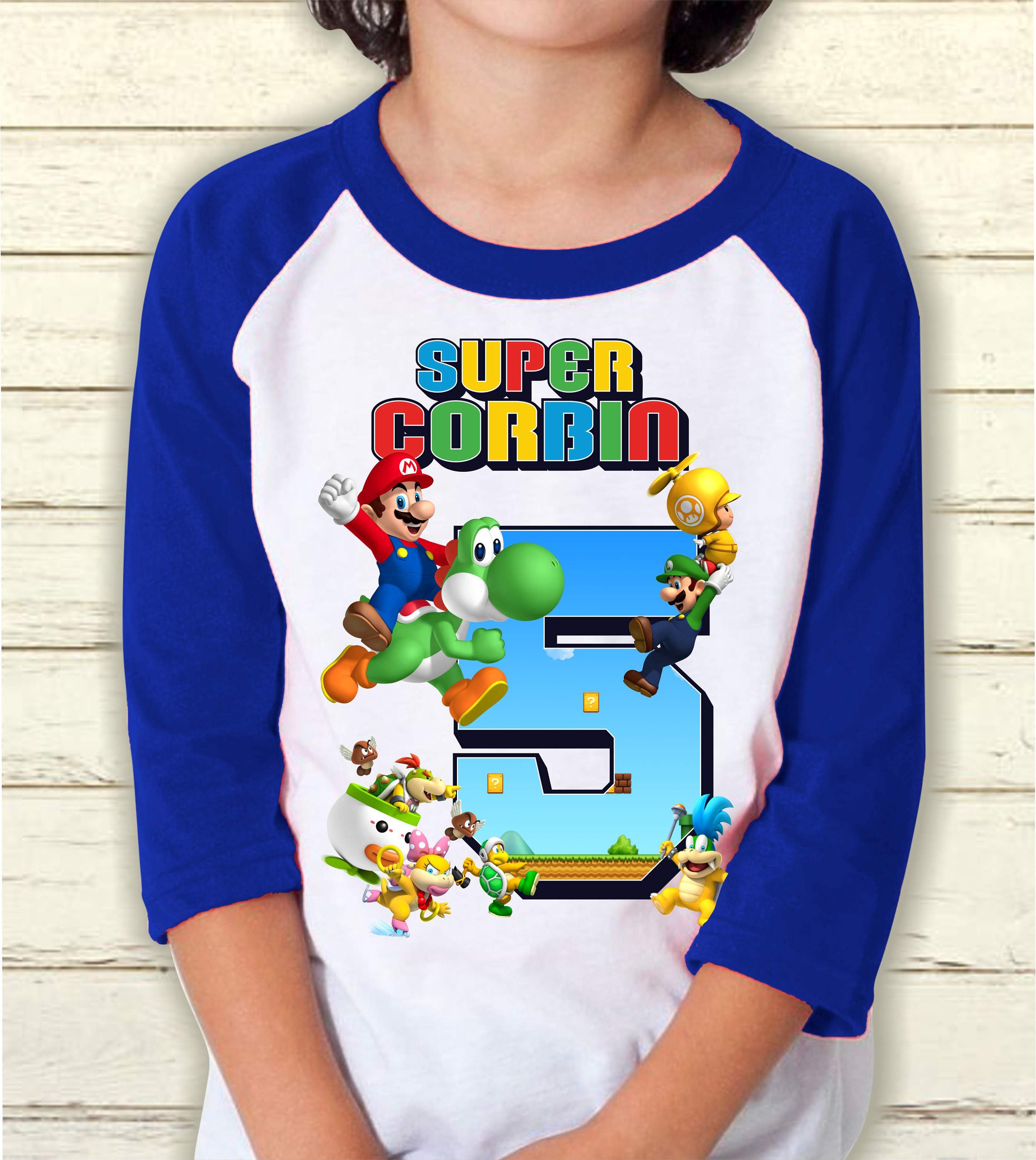 Super Mario Birthday shirt Personalized Family Matching Gift Etsy
