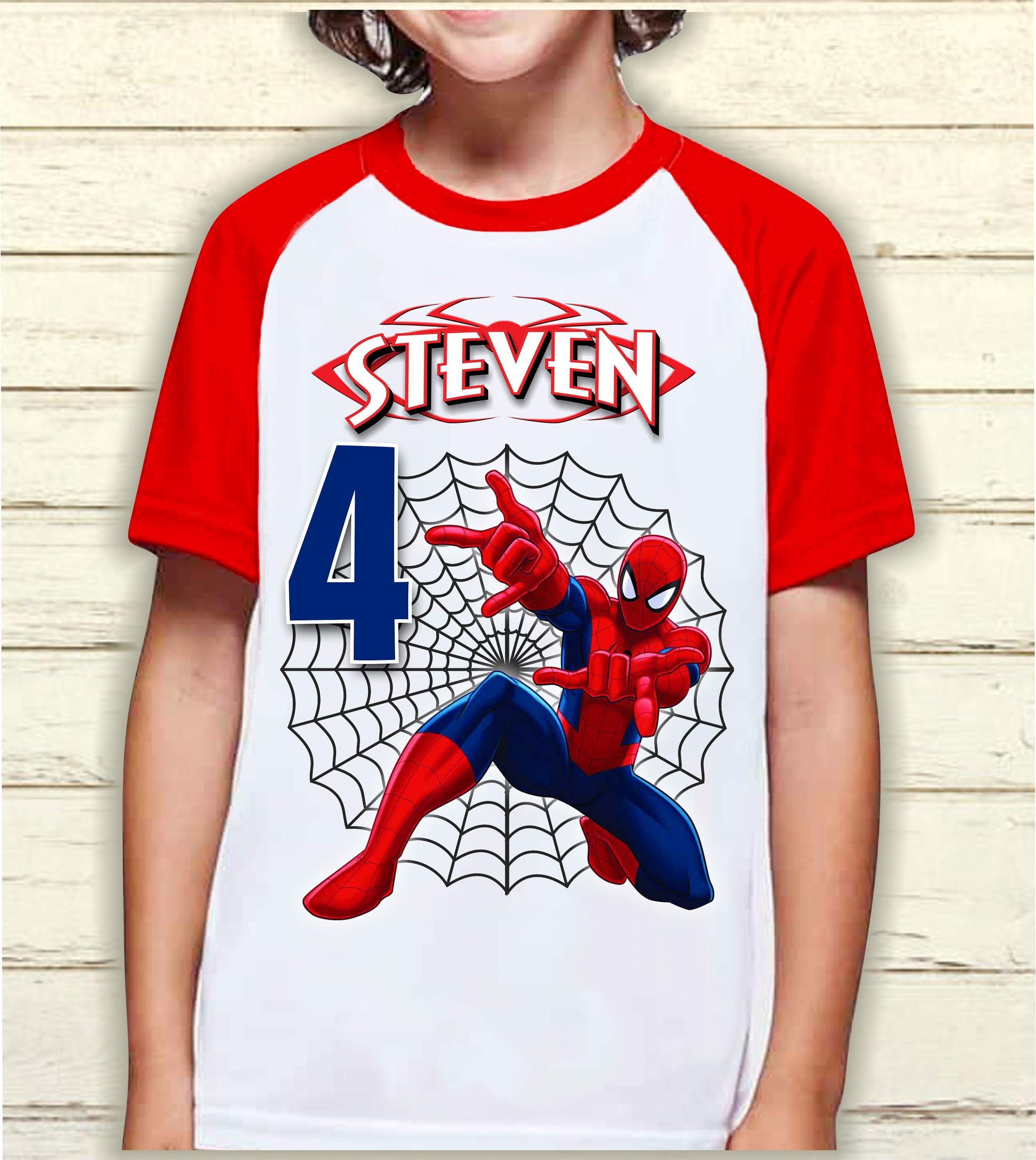 Spiderman Birthday shirt Spiderman theme party shirt Raglan | Etsy