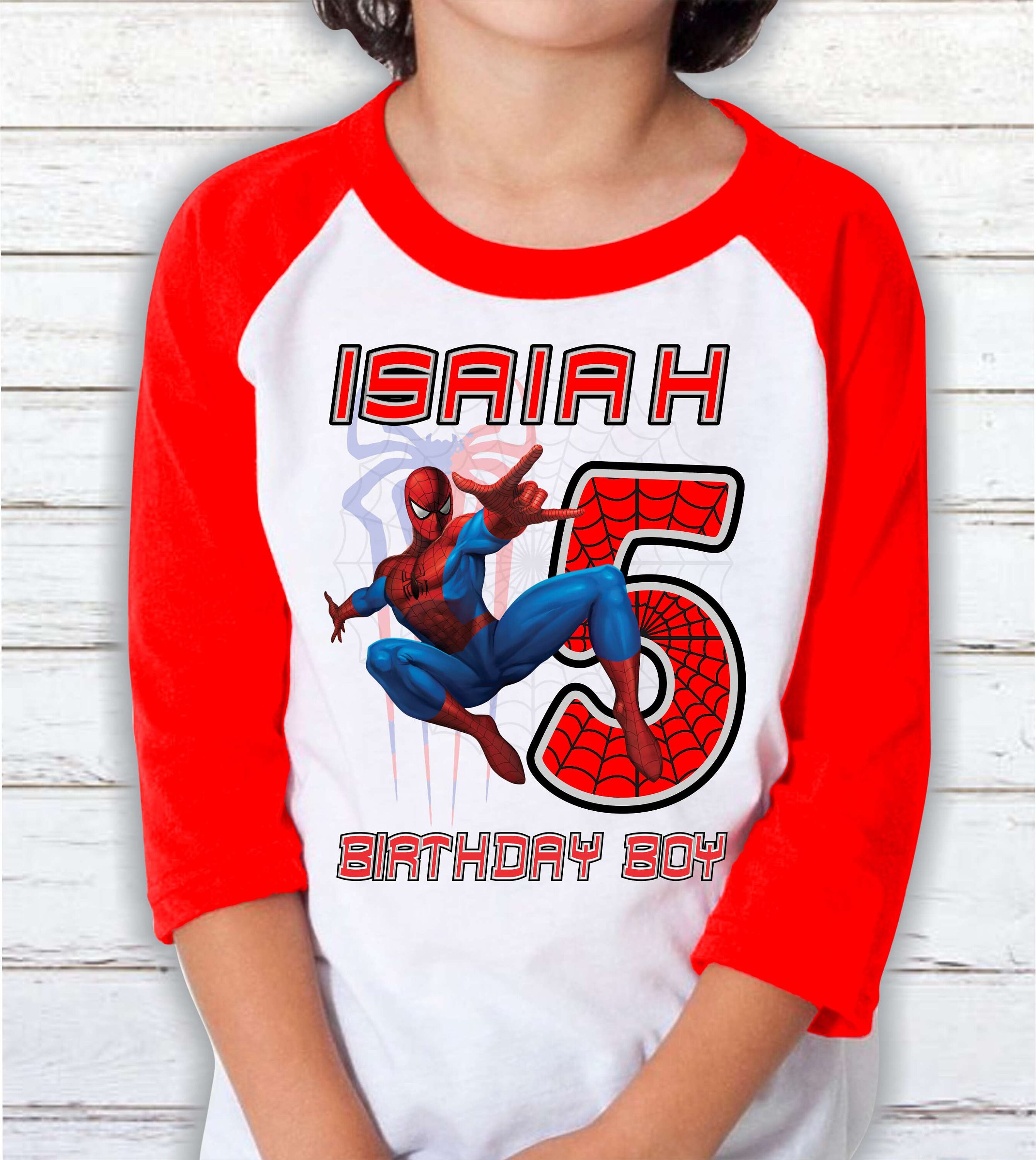 Spider man Birthday shirt Spider man theme party shirt Raglan | Etsy