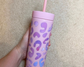 Personalized Skinny Tumblers / Custom Leopard Print Tumblers