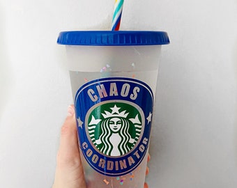 CUSTOM CONFETTI Color Changing Cold Reusable Starbucks Cup
