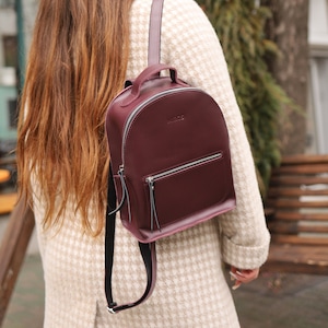 Burgundy backpack purse cheap