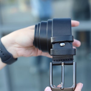 Men&#39;s Premium Leather Belt, Full Grain Vegetable Tanned, Groomsmen Gift Idea, Classic Style