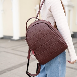Leather Backpack for Women, Convertible Laptop Bag, Handmade Shoulder Purse, Personalized Gift, Travel Rucksack