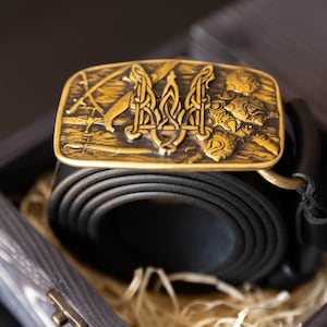 Genuine Ukrainian Leather Belt, Handcrafted Gift for Men, Dad, Boyfriend, Rustic Style, Men&#39;s Accessory