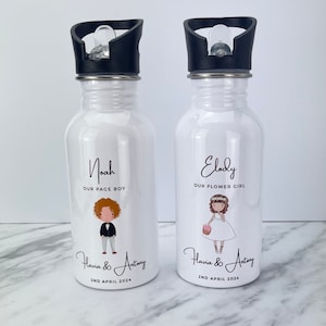 Page Boy/ Flower girl Personalised Water Bottle, Custom Page Boy Bottle, Page Boy Gift, Page Boy Thank you Gift, Wedding Page Boy