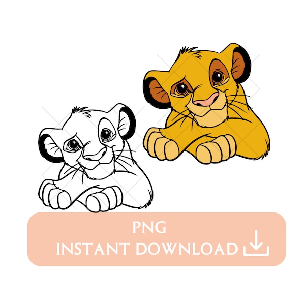 Simba SVG, Lion King Simba SVG, Lion king PNG/ Lion King Simba clipart, Simba svg cut files for Cricut / Silhouette