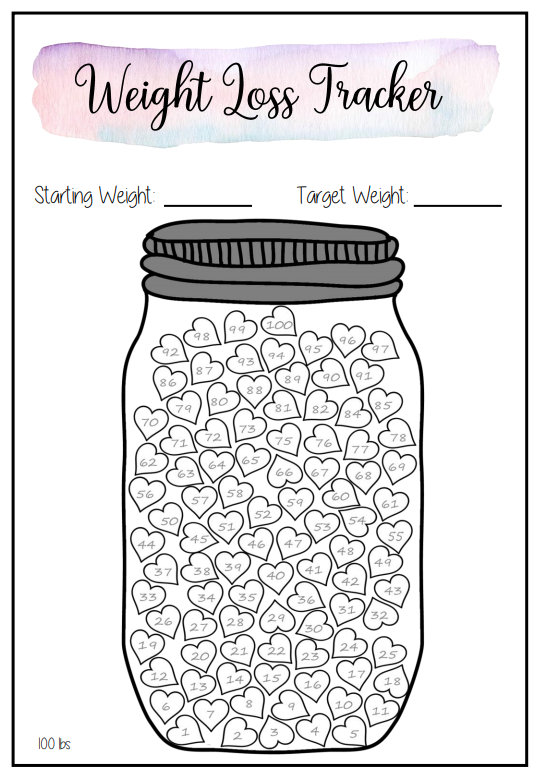 A4 Printable Mason Jar Weight Loss Trackers 1 Stone 2 Stone 4 Stone