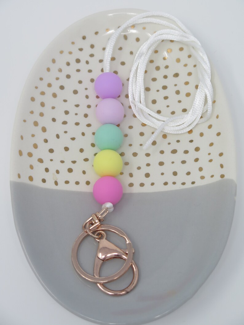 Silicone Bead Lanyard Colourful teacher Lanyard Id Lanyard Etsy