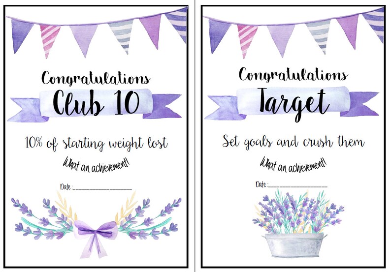 Weight Loss Print at Home Certificates 1/2 Stone 10 Stone - Etsy