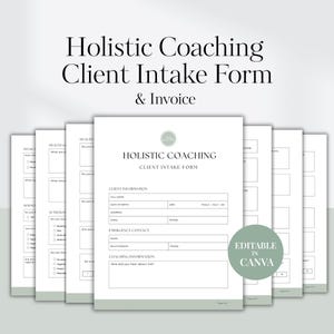 Canva-Vorlage für ein Anamneseformular für ganzheitliches Coaching | Onboarding-Fragebogen für Wellness-Coaches | In Canva bearbeitbar | Digitaler Download