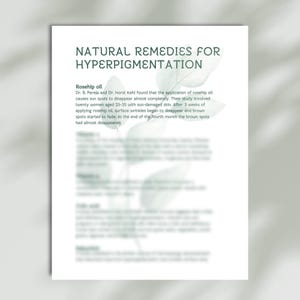Hyperpigmentation Natural Remedies Guide (Research-Based) | Digital Download | A4 & US Letter