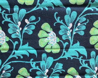 Hoffman Les Jardins Fabric BTY Pink Blue Peach Lavender Floral on Black RARE
