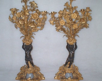 Early XIX century French Bronze, Guilt Bronze and Marble Chandeliers