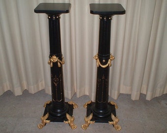 French Antique - Rare Torch Holders XIX century Napoleon III/Empire with Guilt Bronze