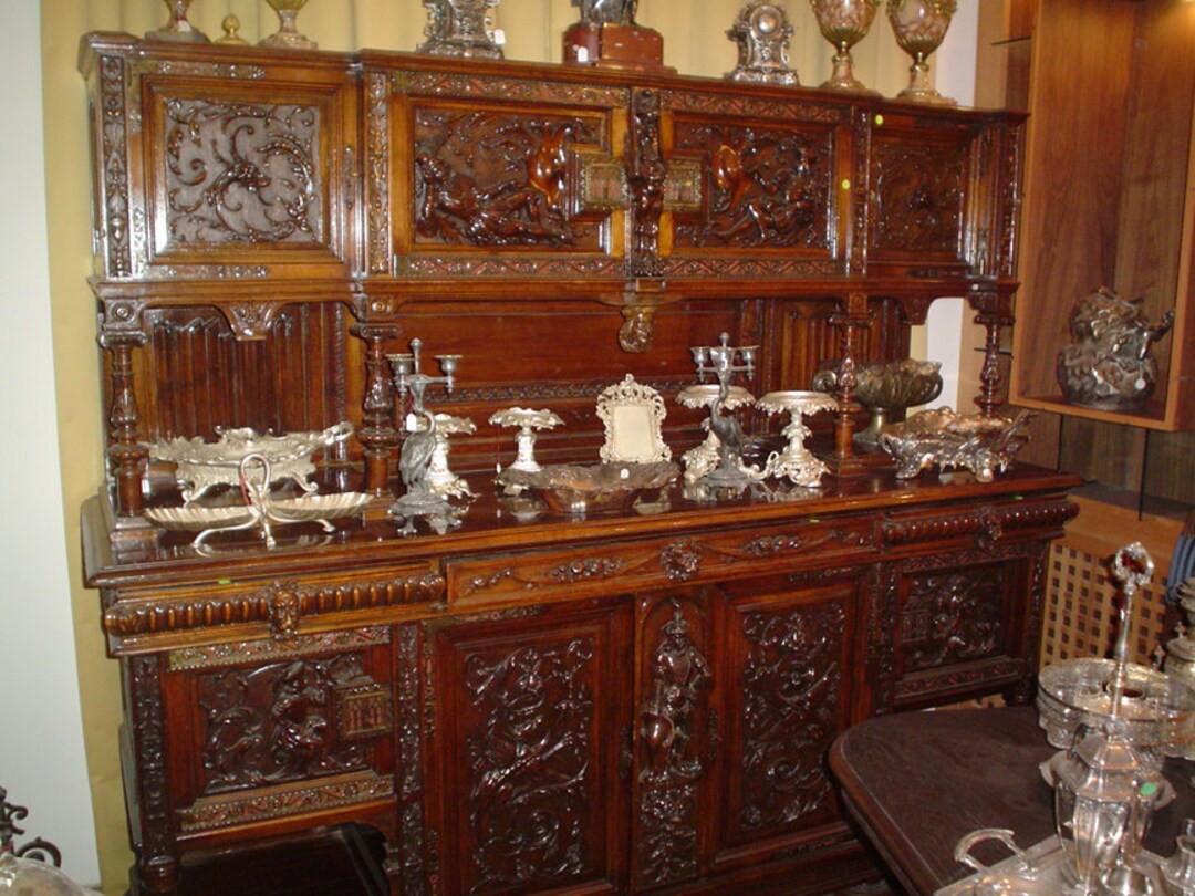Rare French Antique Dresser XIX Century Renaissance Oak Etsy