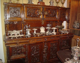 Rare French Antique Dresser - XIX century renaissance - oak