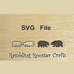 Bear SVG, Bear stud earring laser file, Bear PNG, Earring svg laser, earring template, cut, Glowforge file, Cutting machine file