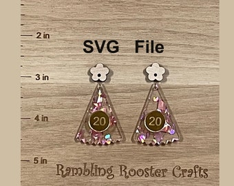 Birthday Cake Earring SVG, PNG, Laser Cut Design, Cutting Template, Glowforge Files (Digital Download)