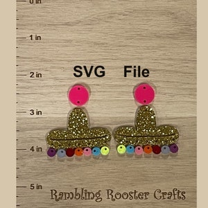 Sombrero SVG, Sombrero Hat svg, Earring laser file, PNG, Earring svg laser cut, Laser SVG, Laser dxf file, Laser files, Cutting machine file