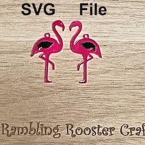 Flamingo earring SVG, Flamingo png, Earring laser file, Earring template, Laser SVG, Laser dxf file, Glow forge files, Cutting machine files