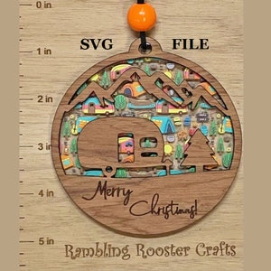 Camper Ornament SVG, Camper Christmas Ornament, Camper svg, Camper png, Laser File, Ornament svg file, Laser svg file, Cutting Machine Files
