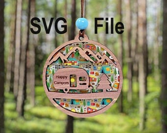 Camper Suncatcher SVG, Camper SVG, Suncatcher svg, Camper PNG, Suncatcher Laser File, Glowforge files, Laser svg file, Cutting Machine Files