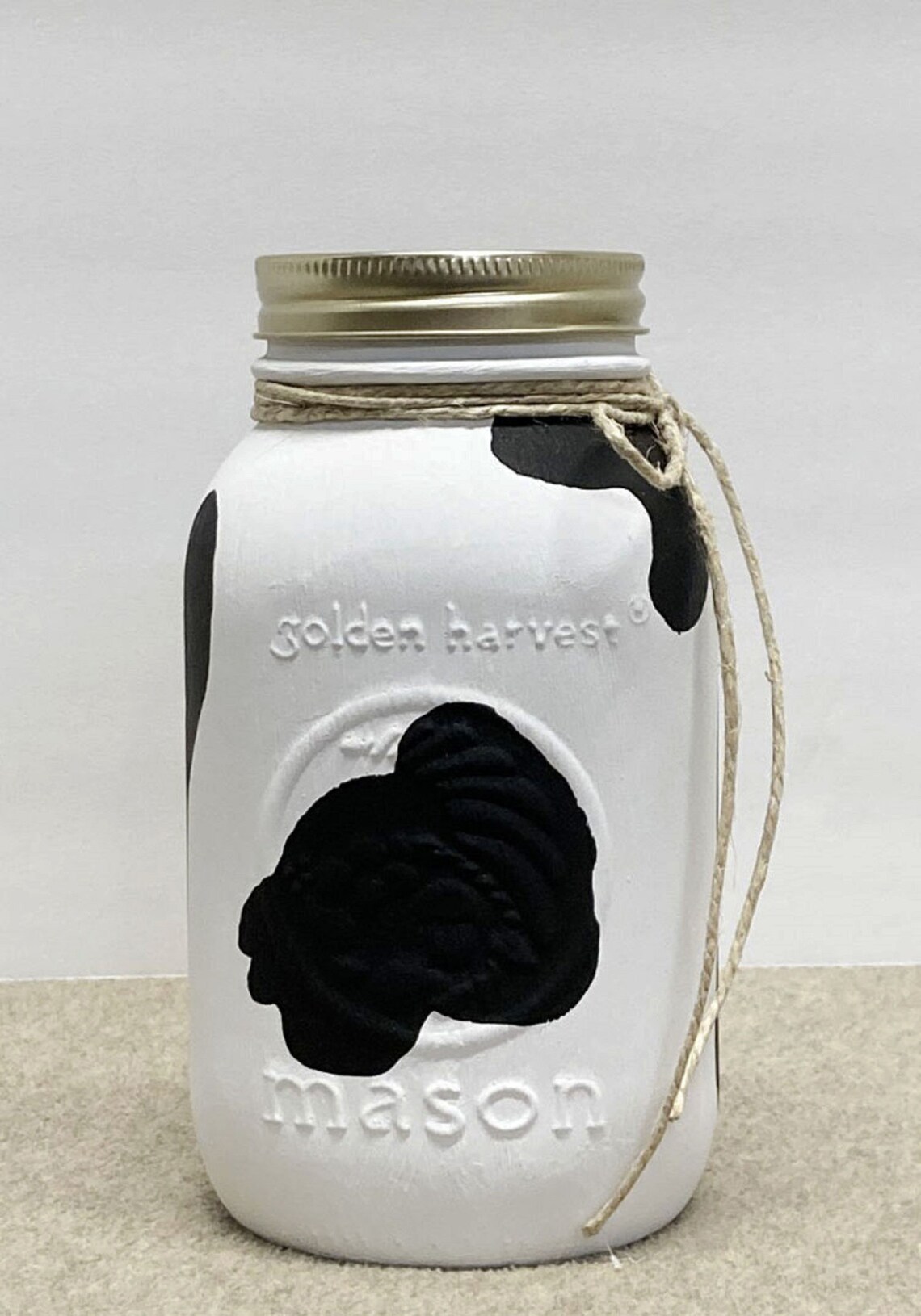 Cow Print Mason Jars Farmhouse Jars Cow Spots Quart Size Etsy