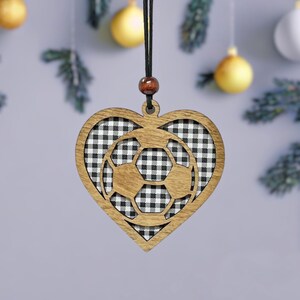 Soccer Ornaments, Sports ornaments, Heart Ornament, Christmas Ornaments, Gift for soccer player, Sports Gift for him, Christmas gift