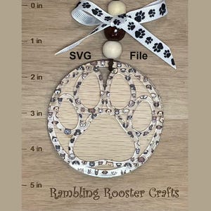 Paw SVG, auto charme SVG, laserbestand, hond poot SVG, auto charme png, Glowforge-bestanden, auto charme laserbestand, dfx-bestand, snijmachinebestanden