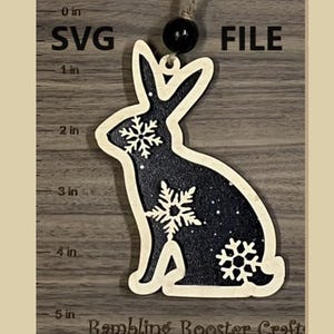 Rabbit SVG, Bunny Ornament svg, Laser File, Ornament svg file, Christmas Ornament svg, Laser svg file, Dfx file, PNG, Cutting Machine Files