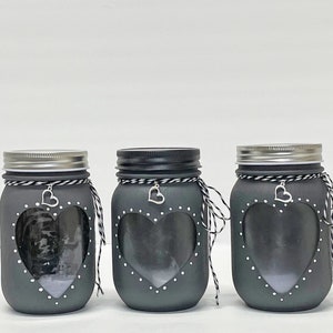 Charcoal Heart Jars
