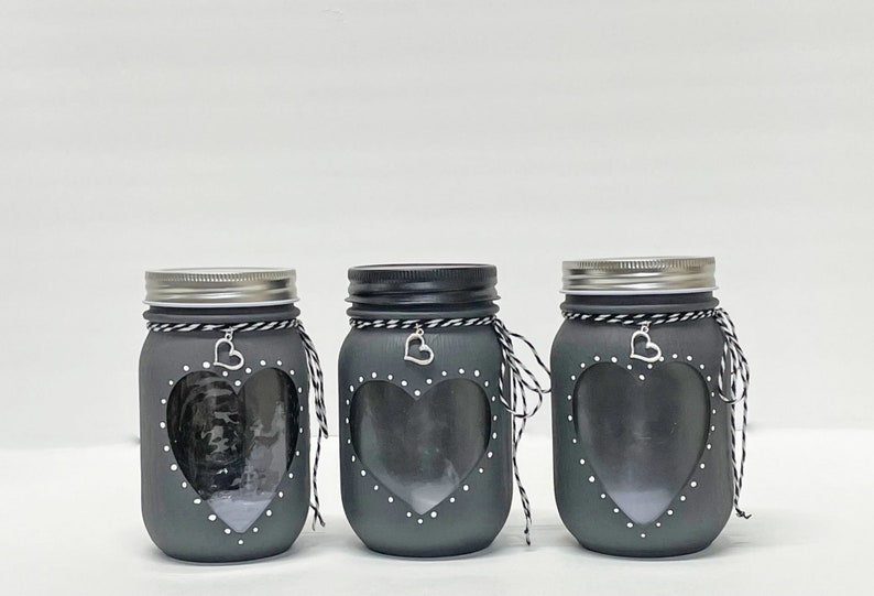 Charcoal Heart Jars