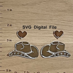 Cowboy Hut Ohrring SVG, Western Hut svg, Western png, Ohrring svg laser cut, Laser SVG, Laser dxf Datei, Laserdateien, Schneidemaschine Dateien