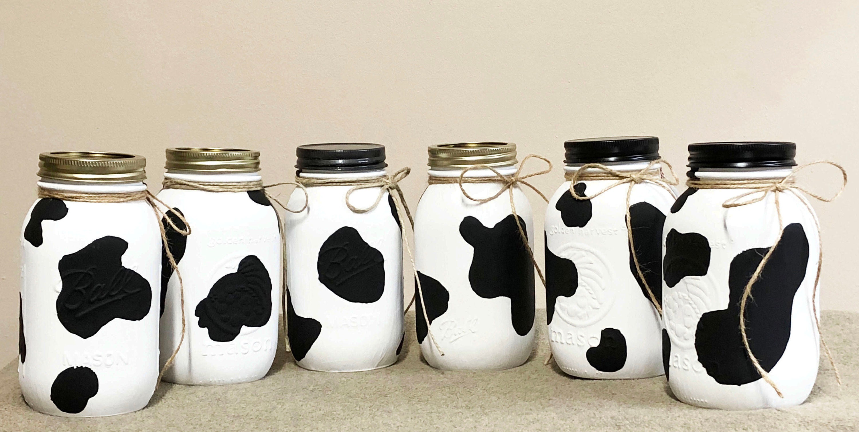 Cow Print Mason Jar Decor Cow Jars Farmhouse Jars Cow | Etsy