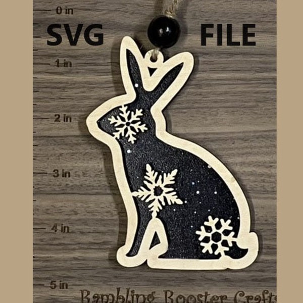 Rabbit SVG, Bunny Ornament svg, Laser File, Ornament svg file, Christmas Ornament svg, Laser svg file, Dfx file, PNG, Cutting Machine Files