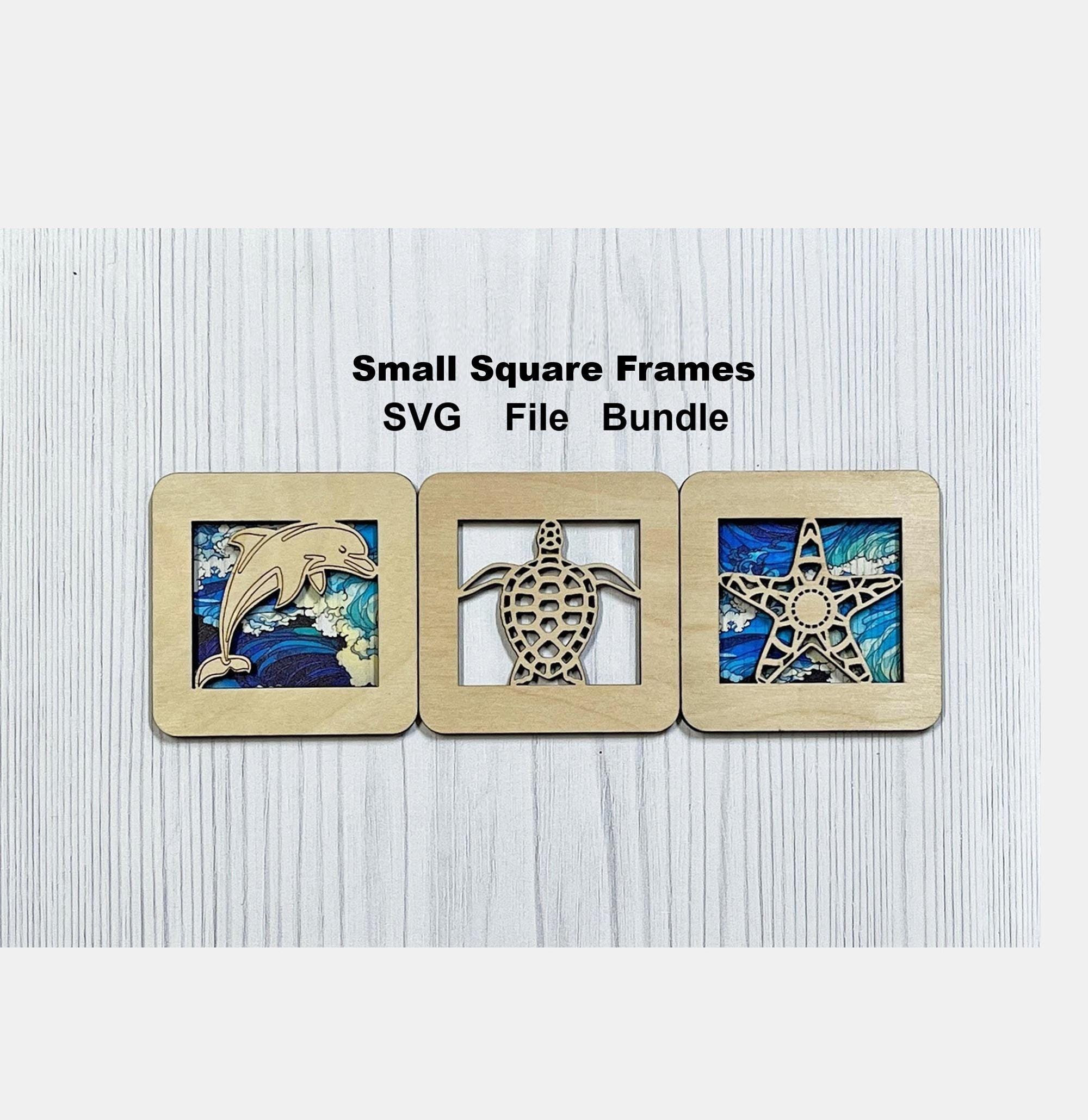 Turtle, Dolphin, Starfish Frames - Small Square Changeable or Solid ...