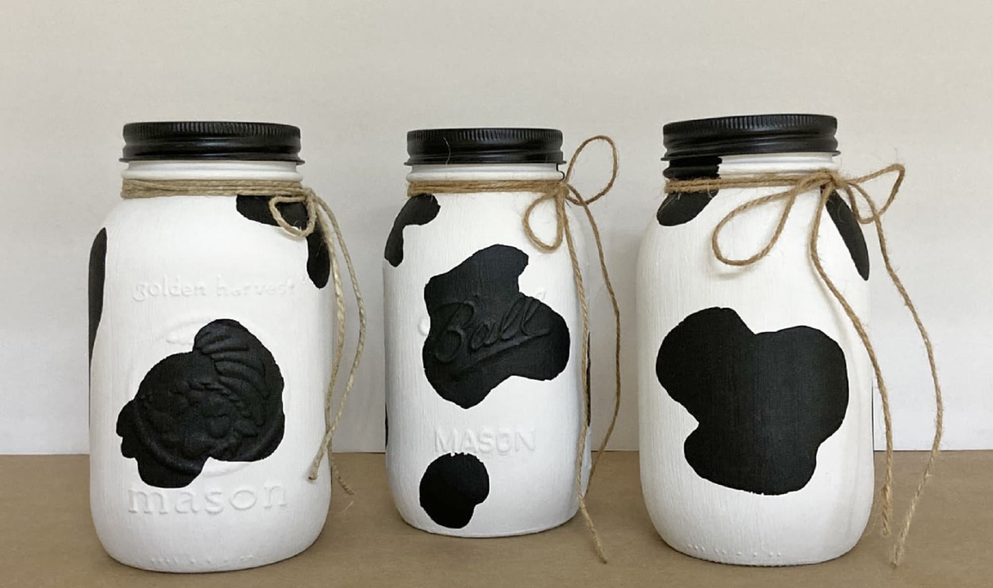 Mason Jar Decor Cow Print Mason Jars Farmhouse Jars Cow | Etsy