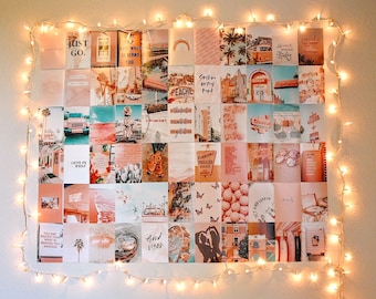 summer light pink vsco collage kit prints