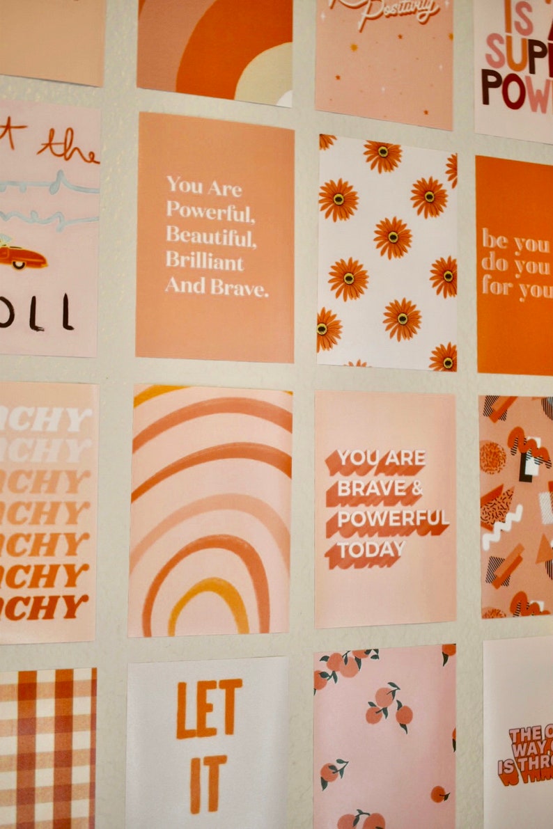 Trendy peachy vsco collage kit prints | Etsy