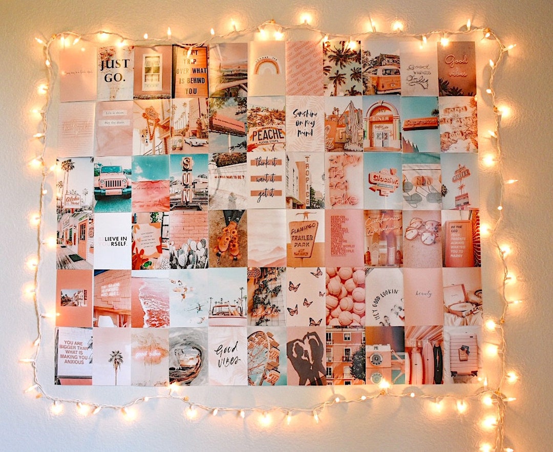 Summer Light Pink Vsco Collage Kit Prints Etsy